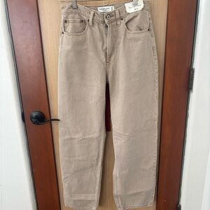 Abercrombie & Fitch Beige Taper Jeans